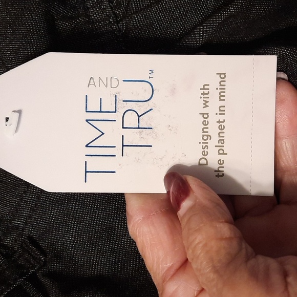 Time and Tru size 12 black tiered skirt NWT denim cotton - Picture 12 of 13